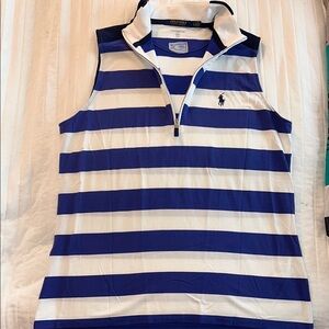 Ralph Lauren Purple and White Striped Sleeveless Top